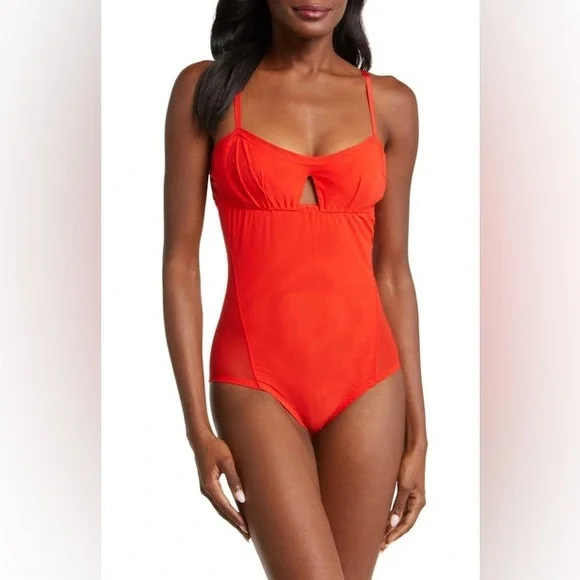 NWTFree People We Are HAH Under the Wire Bodysuit in Blood Orange (red) - Picture 7 of 10